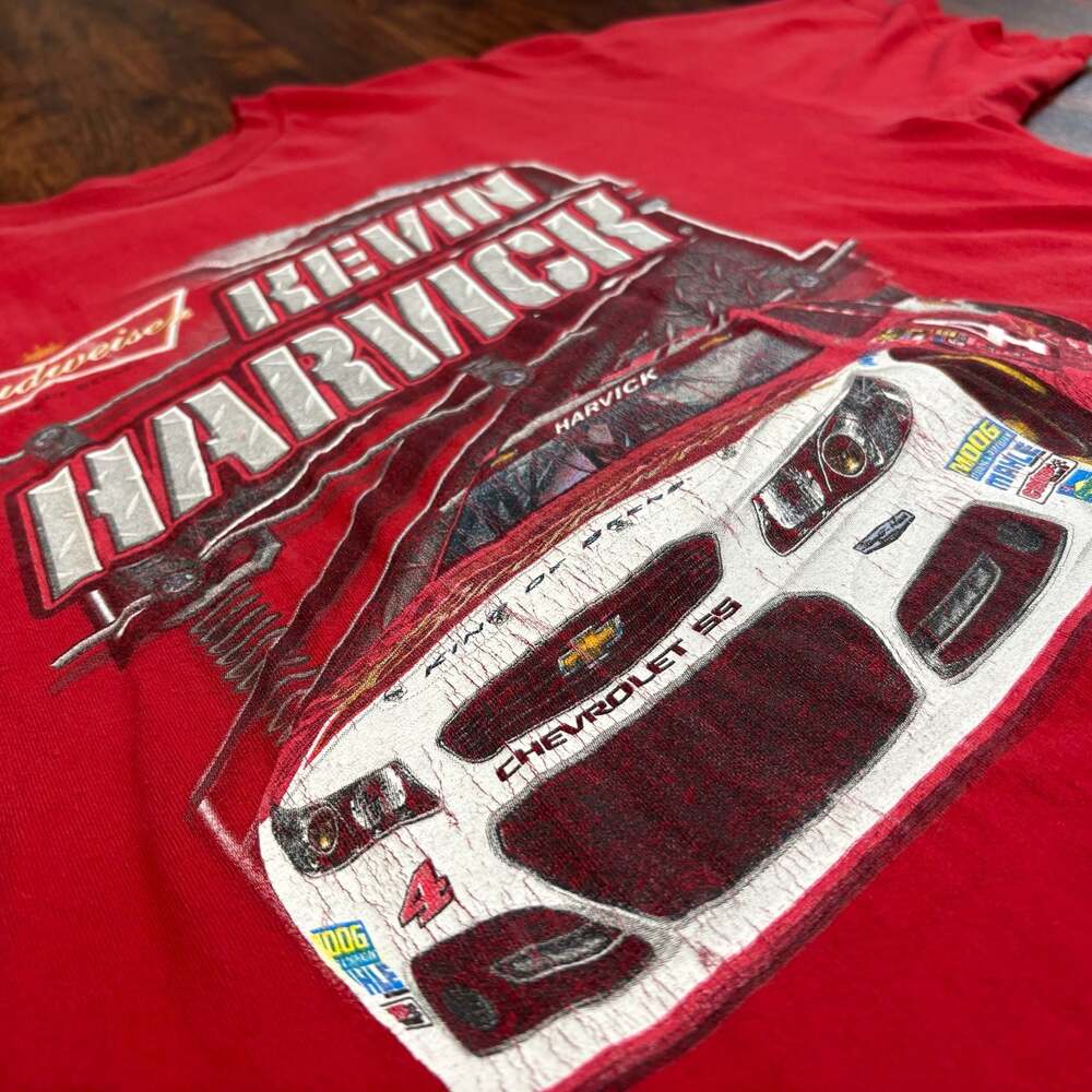 Kevin Harvick Shirt Men's XL Red Tee Chevy Racing Budweiser NASCAR 4